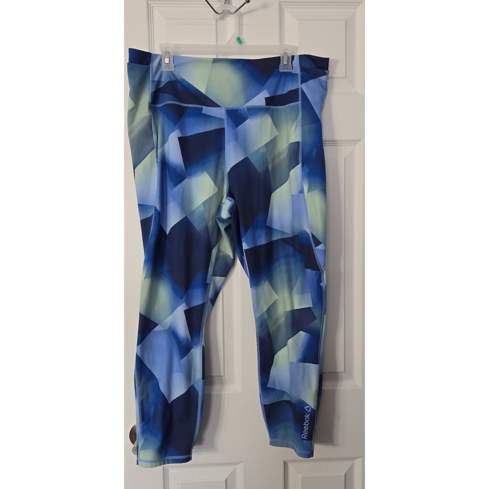 Reebok Womans Athletic Leggings Plus Size XXXL Blue‎